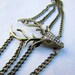Vintage Style Antique Bronze Deer Antler Pendant Women Girl Chain Cuff Bracelet  438A