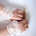 Wedding Cuffs, Lace Wedding Accessory, Bridal accessory, Fingerless Gloves, Ivory