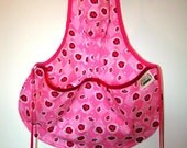 Mary's Child's Harvesting/Cooking/Art Aprons 100% Cotton Print Fabrics (Pink, Red)