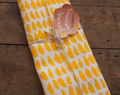 Hand printed 'Hundreds & Thousands' tea towel - Yellow and Pink in 100% Linen