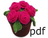Crochet Pattern for flowerpot full of roses
