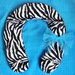 Organic LAVENDER Neck and Shoulder Wrap with Flax Seeds Zebra Print Micro Fleece Microwavable
