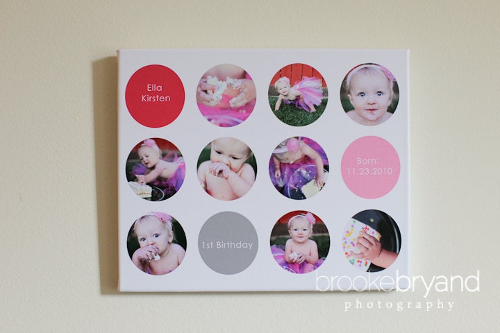 16"x20" Photo Collage Canvas (baby's 1st year, cake smash celebration)