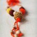 Nursing necklace - Organic Teething necklace - crochet cotton nursing pendant - in orange, sunny yellow and brown