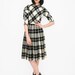 Vintage 1950's Wool Black and White Plaid Pleated Dress