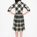 Vintage 1950's Wool Black and White Plaid Pleated Dress