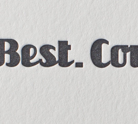 Letterpress Love / Wedding / Anniversary Card - Best Couple Ever - Grey