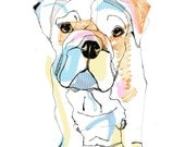 BULLDOG illustration  limited edition print A5