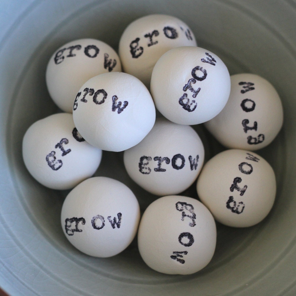clay ball vase fillers, "grow"