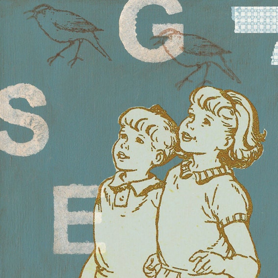 BIRDWATCHERS - Print of Original Collage