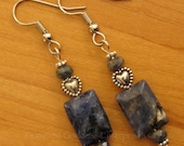 Blue Sodalite and Heart earrings