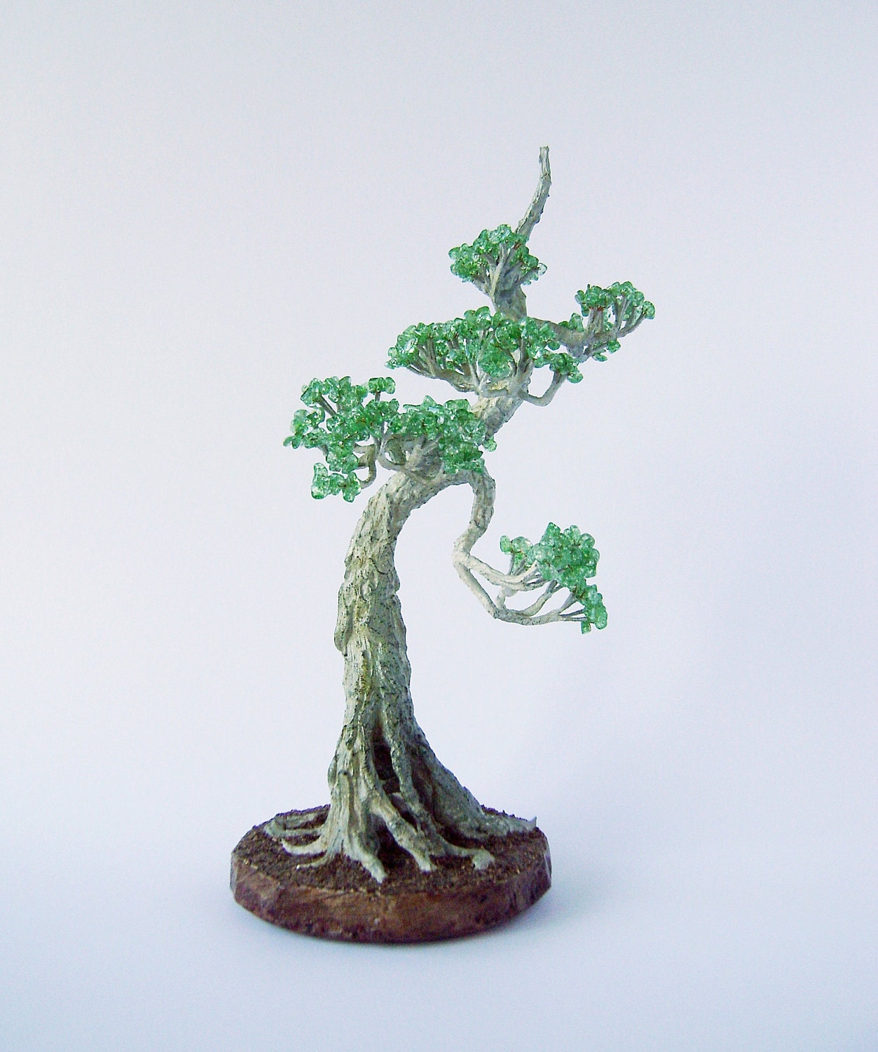 Japanese Chinese Bonsai Tree Wire Beaded Sculpture Home Decor