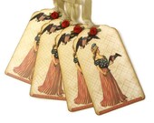 Patriotic Tags, 4th of July Tags, Patriotic Decoration, Lady Liberty Tags, 4th of July Decor, Red White Blue, American Flag Tags, Set of 6