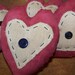 Set of 4 Primitive Red Valentine Button Heart Bowlfillers/Tucks