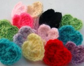 20 crocheted hearts