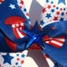 red white and blue - patriotic stars hair bow - independence day