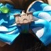 bright blue and burlap sandcastle hairbow- summer hair bows- girls accessories