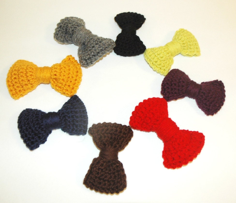 Handmade CROCHET Bowtie -  CUSTOM ORDER, Pick a Color
