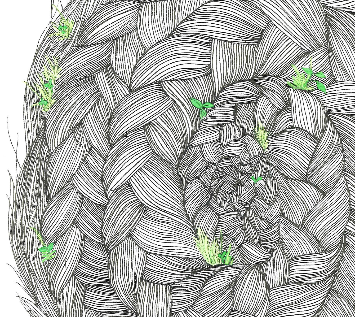 April 1, 2012 (How We Spent Our Youth) - original ink and watercolor drawing
