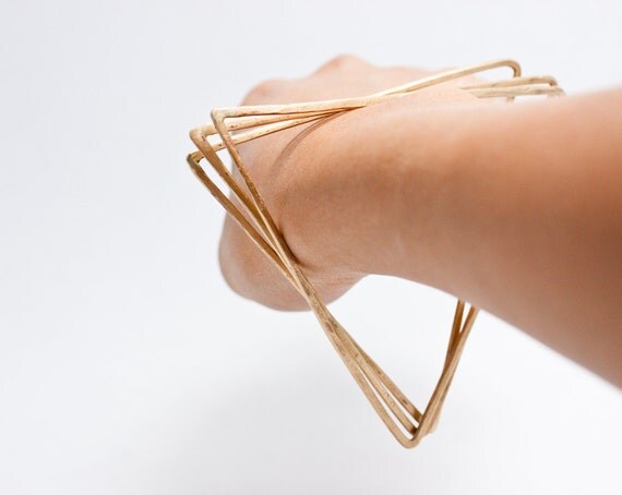 Triangle Trio Brass Bangles