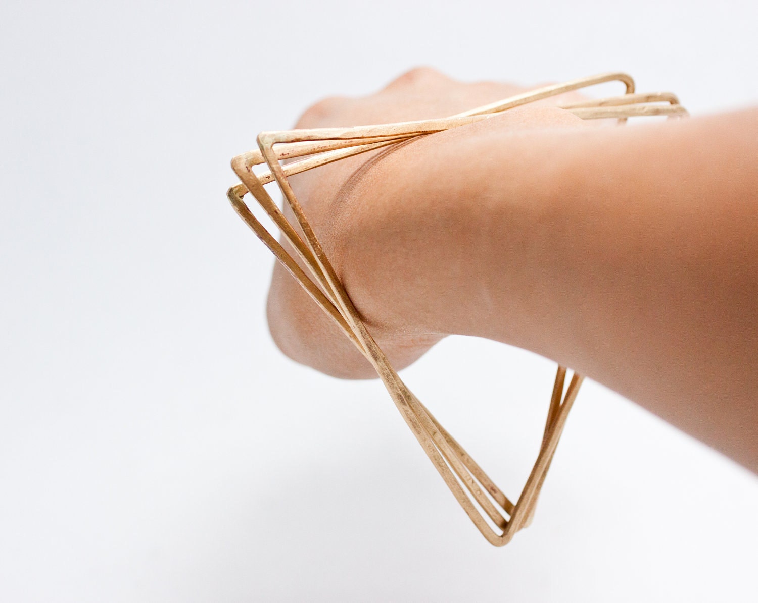 Triangle Trio Brass Bangles