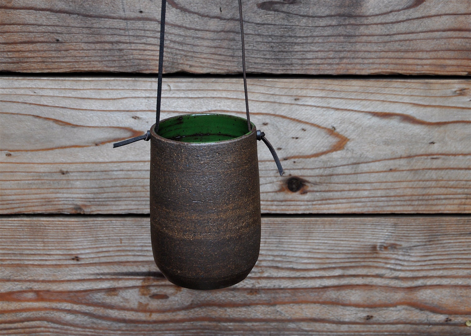 Modern Simple Dark Brown Hanging Planter