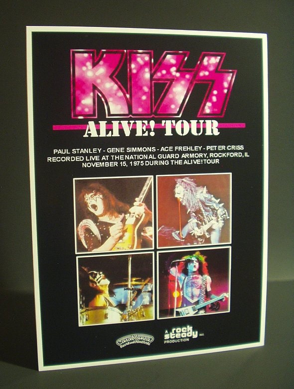 KISS ALIVE Tour Rockford Illinois 1976 Standup Display