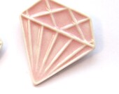 Porcelain Jewel Brooch, in pale pastel pink