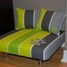 24"x24" Upholstered Pet Bed / Cat Bed / Small Dog Bed /// Pet Lounger with Pillows