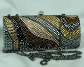 VINTAGE SCROLL SWAROVSKI Crystal Evening Bag, Clutch Purse