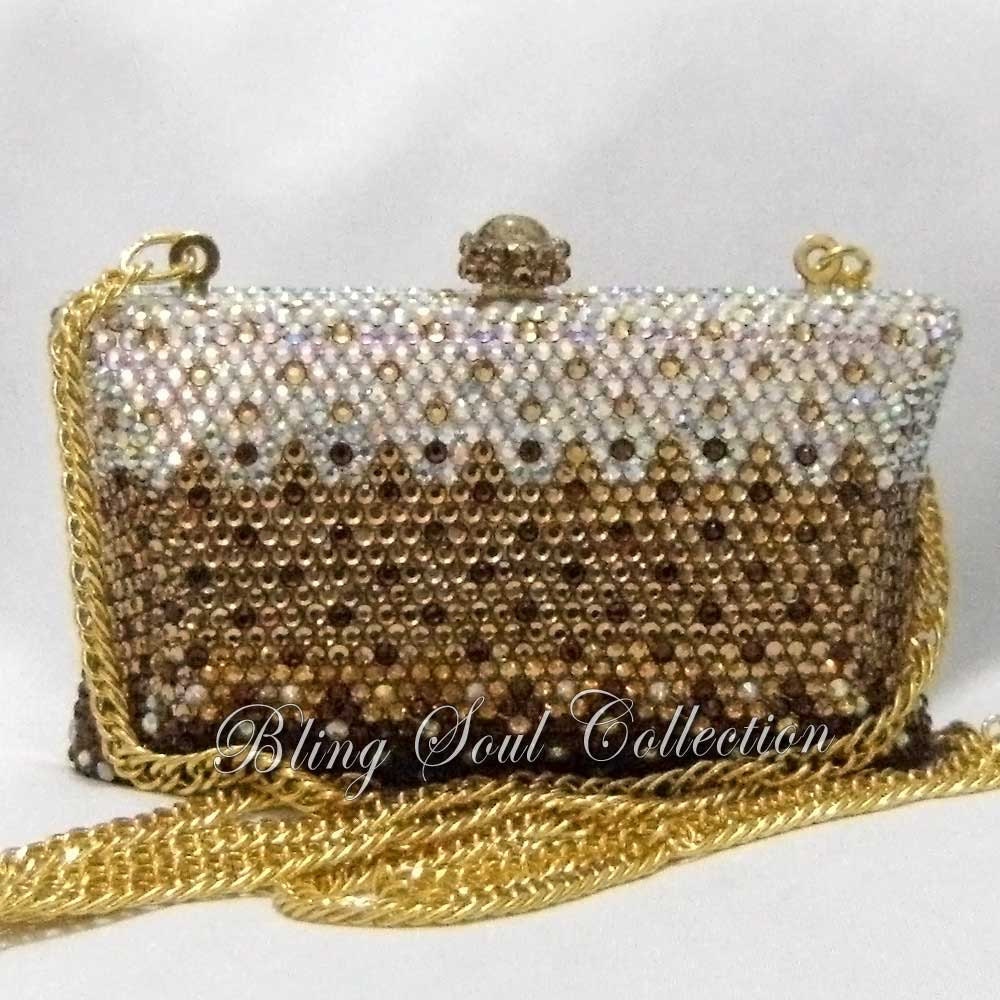 ORGANZA BRONZE SWAROVSKI Crystal Party Bag