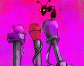 Art illustration print - The famous Ant - illustration - art illustration - pink wall art - home decor - pink illustration