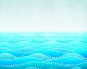 Illustration - Through all ages - Fine art illustration, Fine art prints, Love, Art prints, Art Posters, Wall art, Turquoise, Love decor