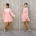 peter pan collar dress/ 1960s dress/ lace collar 60s dress S