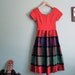 1950s dress/ sweetheart bust dress/ vintage 50s red dress S