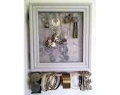 Jewelry Display Cabinet in Duck Egg Blue with Mesh and Wall mounted