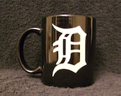 Detroit Tigers Old English D etched ceramic coffee mug