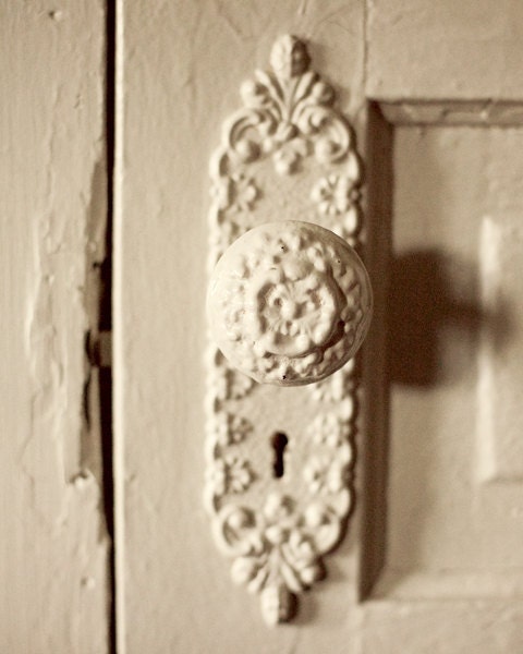 8x10 Vintage Door Shabby Chic French Decor Boudoir Cream Photography Print