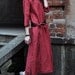 Red Long Dress/ Linen Evening Dress Gown - Made to order