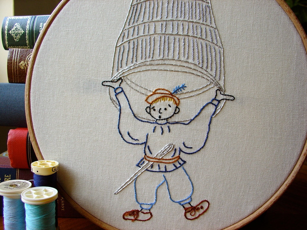 Thumbling - Embroidery Pattern PDF - Needle and Thimble - Fairy Tale - Brothers Grimm