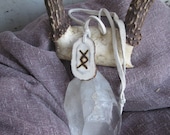 burnt Moose antler Inguz rune necklace amulet