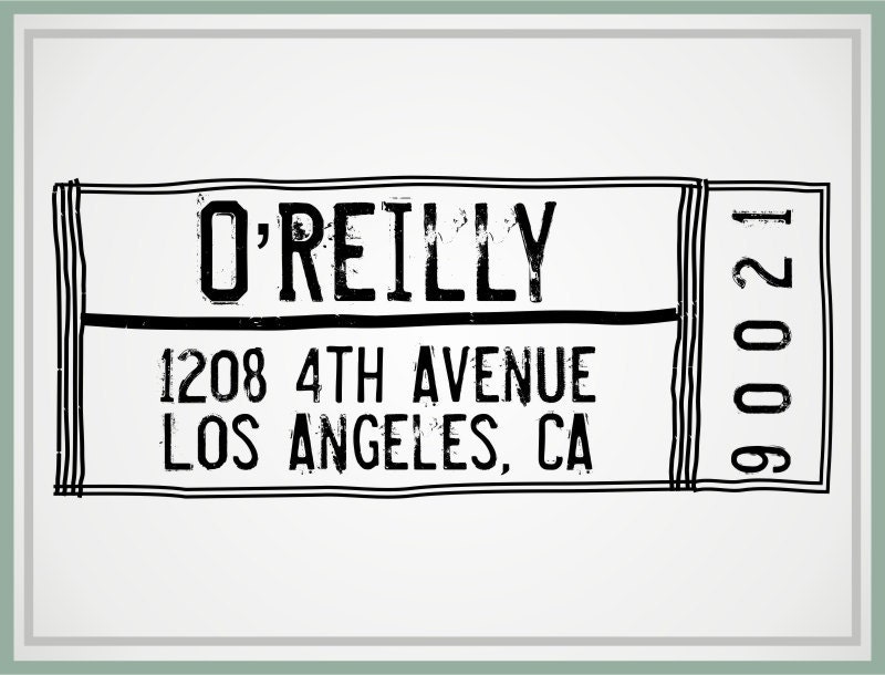Newsprint Typewriter Custom Return Address Stamp - Personalized Self Inking Stamp