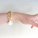 Wedding Bracelet -White Silk, gold-plated Bracelet -White mother of pearl bracelet