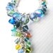 Ocean blue cluster necklace. Swarovski crystals. Bohemian glass. Aquamarine. Nautical look.