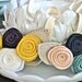 Large Felt Flower Necklace in Peach, Turquoise, and Navy