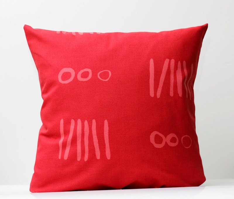 Pillow Cover red - decorative covers - throw pillows - shams - 20x20
