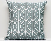Designer Pillow Cover 14x14 Dwell Studio Turquoise Trellis Chains
