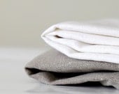 Table cloth napkins linen - dinner napkin - white and grey  set of 8 - 18x18