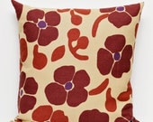 Fall decor - brown floral print pillow cover for autumn home decor - throw - pillows case 16x16 inches