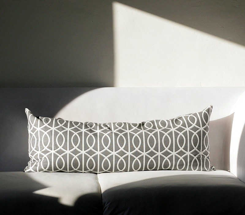 Lumbar Pillow cover - Grey dwell studio - 14x36